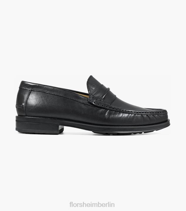 D280275 Schwarz Schuhwerk Männer Florsheim Palace Moc-Toe-Loafer mit Riemen