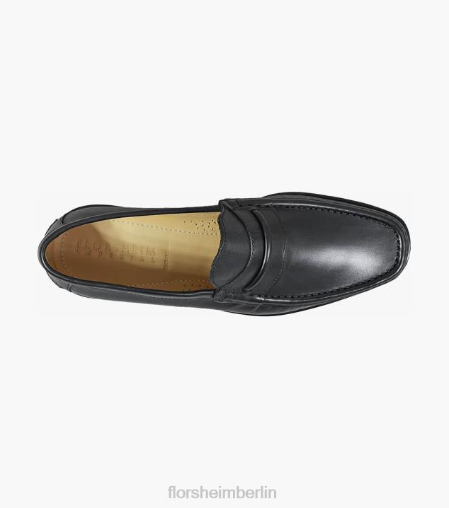 D280275 Schwarz Schuhwerk Männer Florsheim Palace Moc-Toe-Loafer mit Riemen