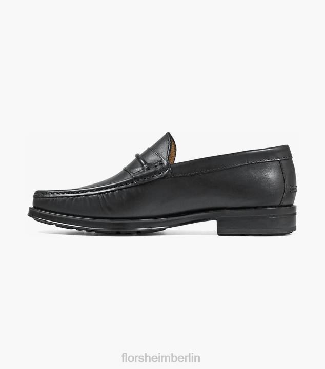 D280275 Schwarz Schuhwerk Männer Florsheim Palace Moc-Toe-Loafer mit Riemen