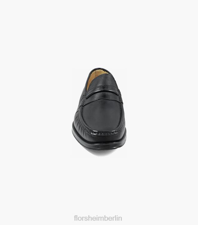 D280275 Schwarz Schuhwerk Männer Florsheim Palace Moc-Toe-Loafer mit Riemen