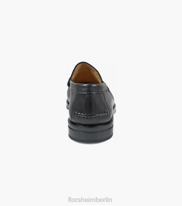 D280275 Schwarz Schuhwerk Männer Florsheim Palace Moc-Toe-Loafer mit Riemen