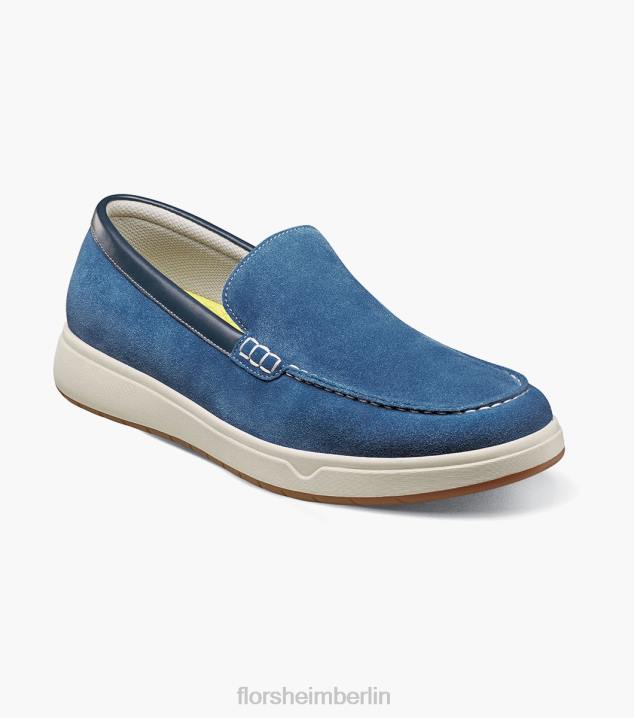 D28028 blaues Wildleder Schuhwerk Männer Florsheim Heist 2 venezianische Loafer mit Moc-Toe