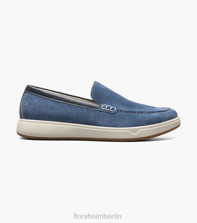 D28028 blaues Wildleder Schuhwerk Männer Florsheim Heist 2 venezianische Loafer mit Moc-Toe