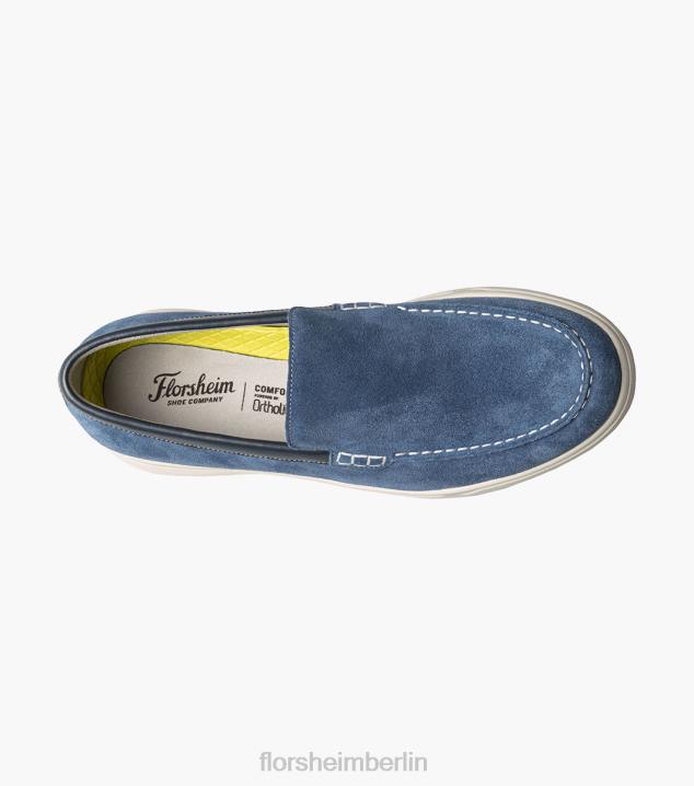 D28028 blaues Wildleder Schuhwerk Männer Florsheim Heist 2 venezianische Loafer mit Moc-Toe
