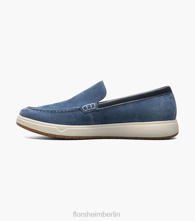 D28028 blaues Wildleder Schuhwerk Männer Florsheim Heist 2 venezianische Loafer mit Moc-Toe