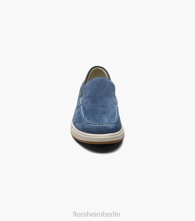 D28028 blaues Wildleder Schuhwerk Männer Florsheim Heist 2 venezianische Loafer mit Moc-Toe
