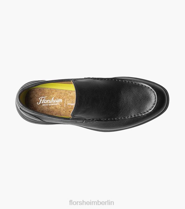D2802 Schwarz Schuhwerk Männer Florsheim Hamptons venezianische Mokassin mit Moc-Toe