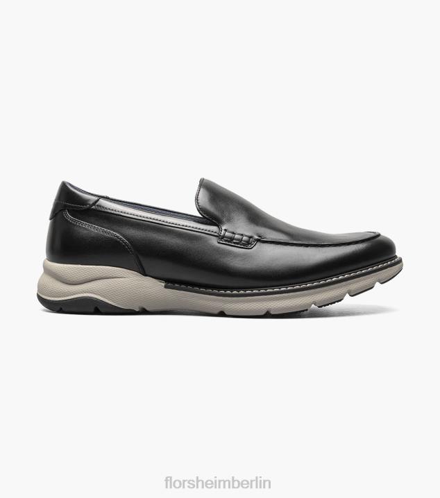 D28047 Schwarz Schuhwerk Männer Florsheim Frenzi Moc-Toe-Loafer im venezianischen Stil