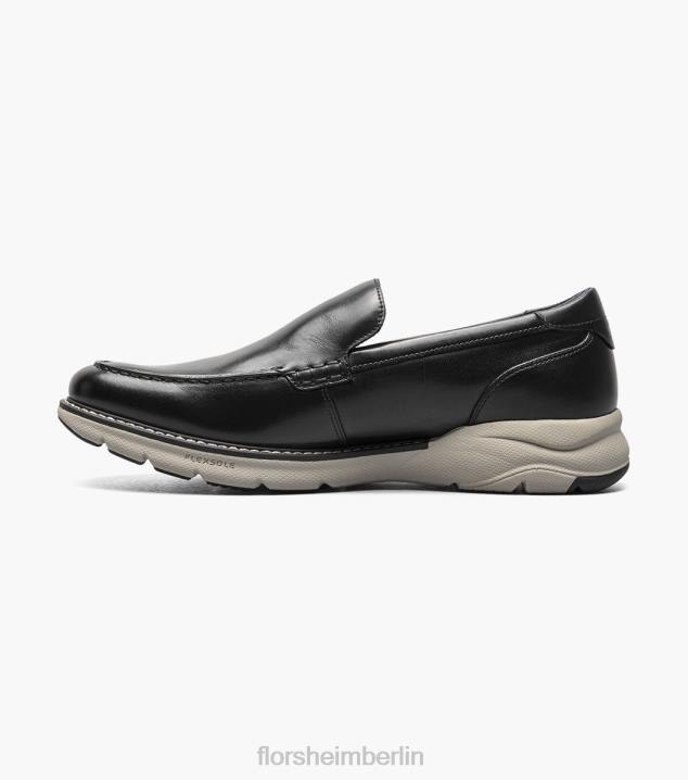 D28047 Schwarz Schuhwerk Männer Florsheim Frenzi Moc-Toe-Loafer im venezianischen Stil