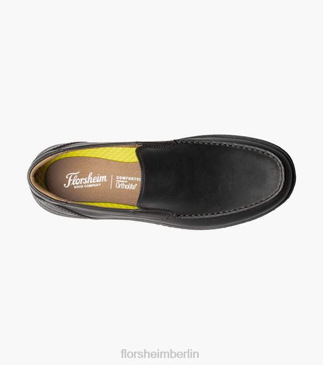 D28065 Schwarz Schuhwerk Männer Florsheim zentraler venezianischer Mokassin mit Moc-Zehe