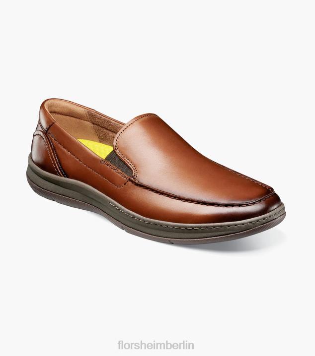 D28066 Cognac Schuhwerk Männer Florsheim zentraler venezianischer Mokassin mit Moc-Zehe
