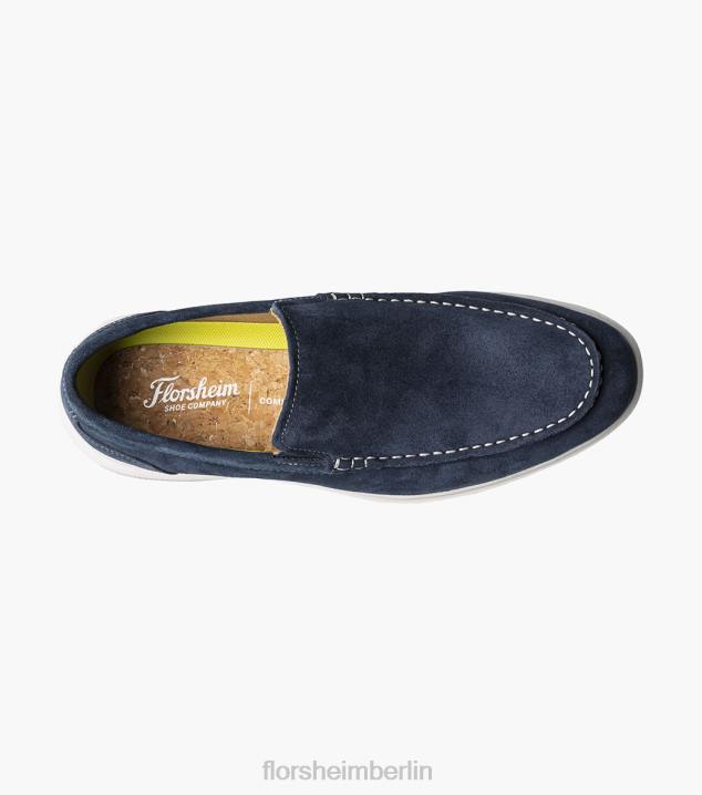 D2806 marineblaues Wildleder Schuhwerk Männer Florsheim Hamptons venezianische Mokassin mit Moc-Toe