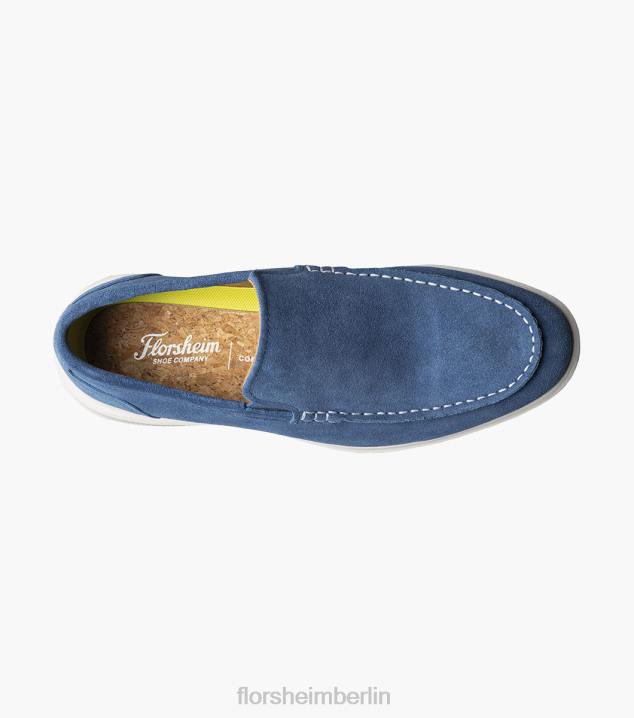 D2807 blaues Wildleder Schuhwerk Männer Florsheim Hamptons venezianische Mokassin mit Moc-Toe