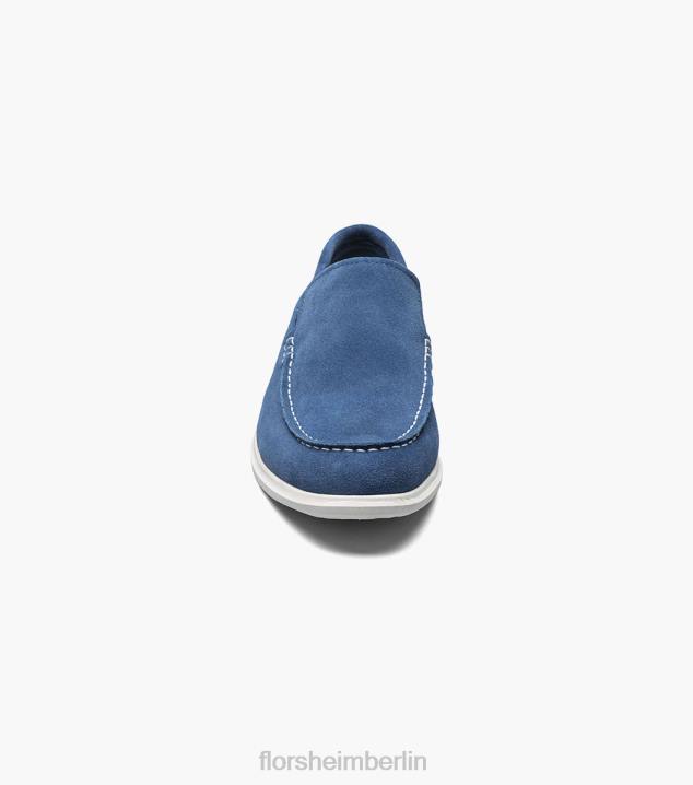 D2807 blaues Wildleder Schuhwerk Männer Florsheim Hamptons venezianische Mokassin mit Moc-Toe