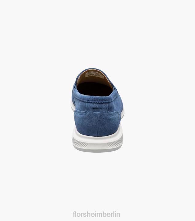 D2807 blaues Wildleder Schuhwerk Männer Florsheim Hamptons venezianische Mokassin mit Moc-Toe