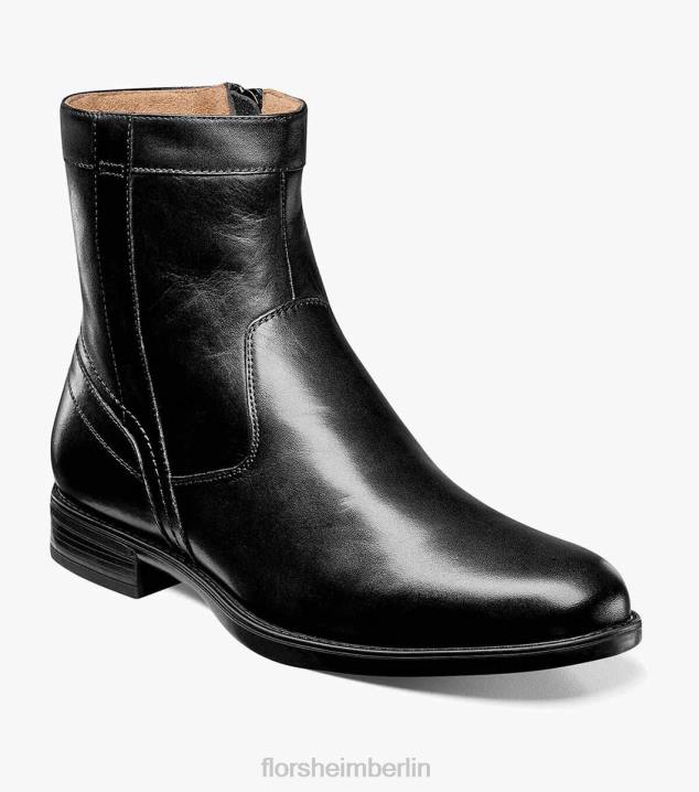 D280204 Schwarz Schuhwerk Männer Florsheim Midtown-Stiefel mit Reißverschluss und schlichter Zehenpartie