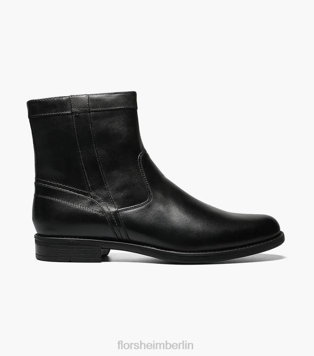 D280204 Schwarz Schuhwerk Männer Florsheim Midtown-Stiefel mit Reißverschluss und schlichter Zehenpartie