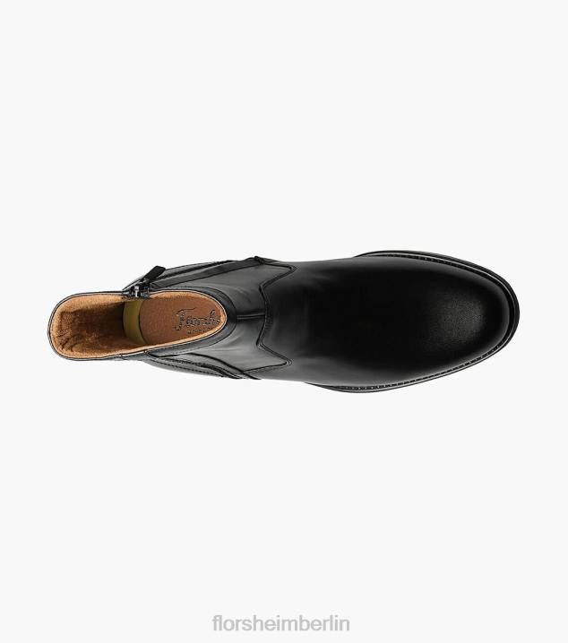 D280204 Schwarz Schuhwerk Männer Florsheim Midtown-Stiefel mit Reißverschluss und schlichter Zehenpartie