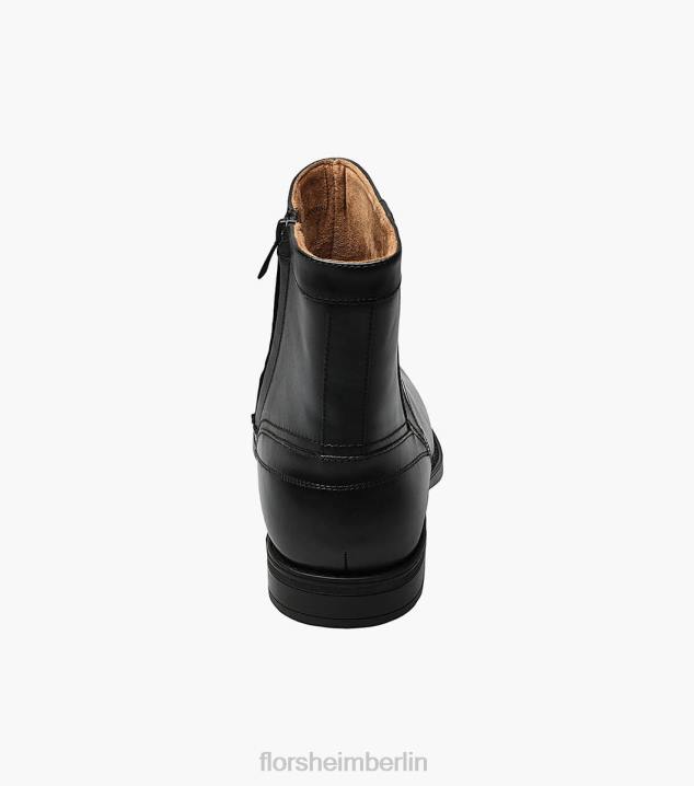 D280204 Schwarz Schuhwerk Männer Florsheim Midtown-Stiefel mit Reißverschluss und schlichter Zehenpartie