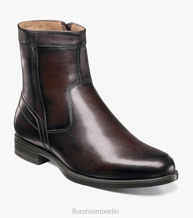 D280205 braun Schuhwerk Männer Florsheim Midtown-Stiefel mit Reißverschluss und schlichter Zehenpartie