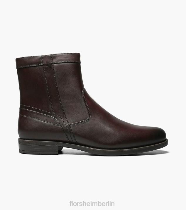 D280205 braun Schuhwerk Männer Florsheim Midtown-Stiefel mit Reißverschluss und schlichter Zehenpartie