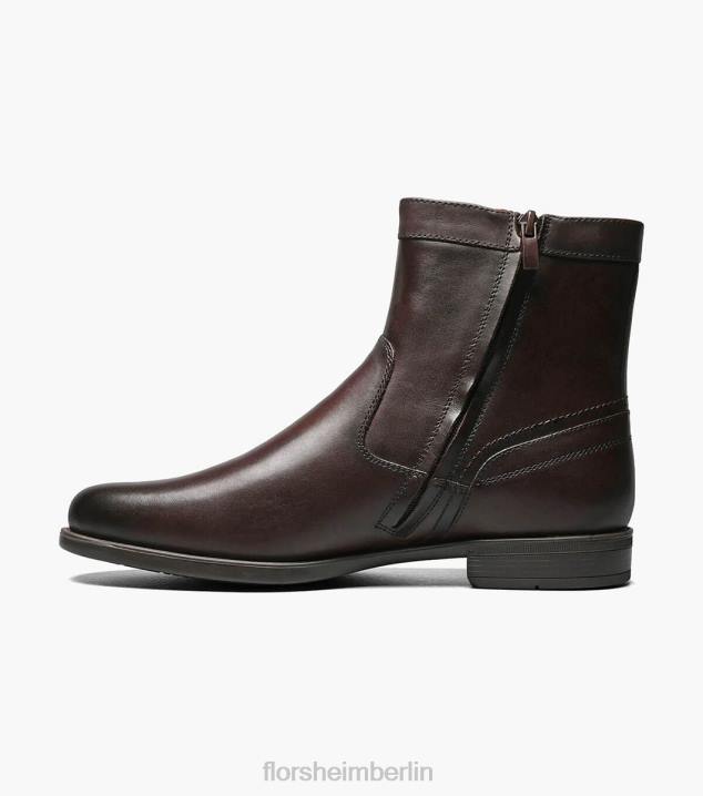 D280205 braun Schuhwerk Männer Florsheim Midtown-Stiefel mit Reißverschluss und schlichter Zehenpartie