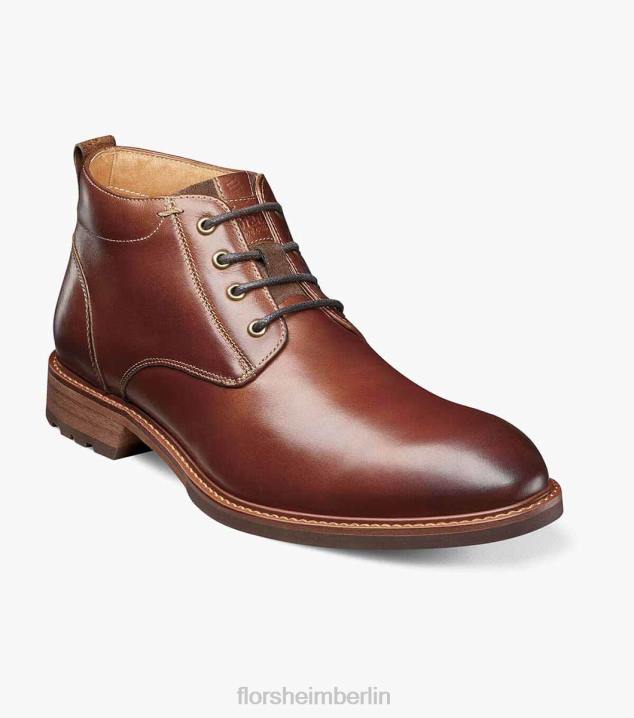 D280219 Kastanie Schuhwerk Männer Florsheim Lodge-Chukka-Stiefel mit schlichter Zehenpartie