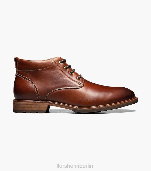 D280219 Kastanie Schuhwerk Männer Florsheim Lodge-Chukka-Stiefel mit schlichter Zehenpartie
