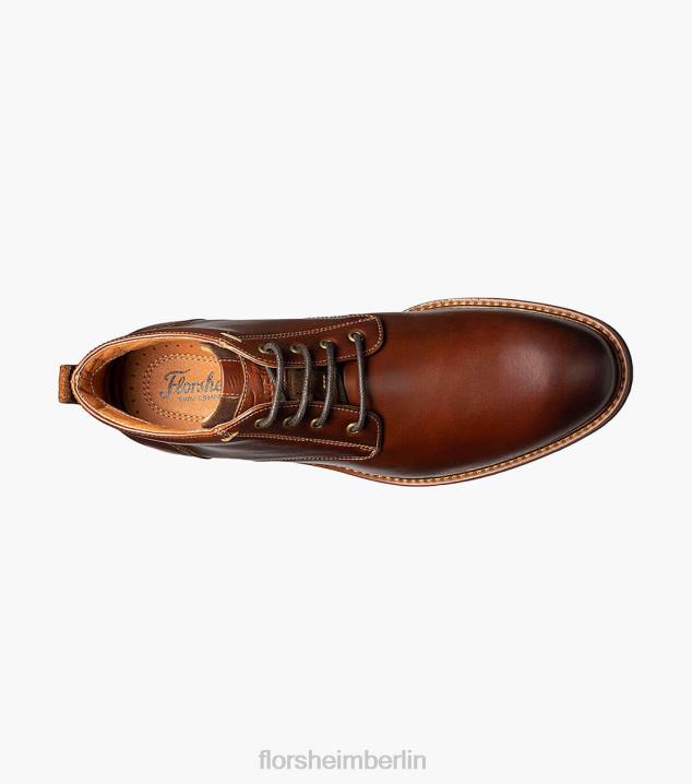 D280219 Kastanie Schuhwerk Männer Florsheim Lodge-Chukka-Stiefel mit schlichter Zehenpartie