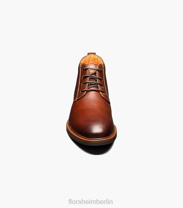 D280219 Kastanie Schuhwerk Männer Florsheim Lodge-Chukka-Stiefel mit schlichter Zehenpartie