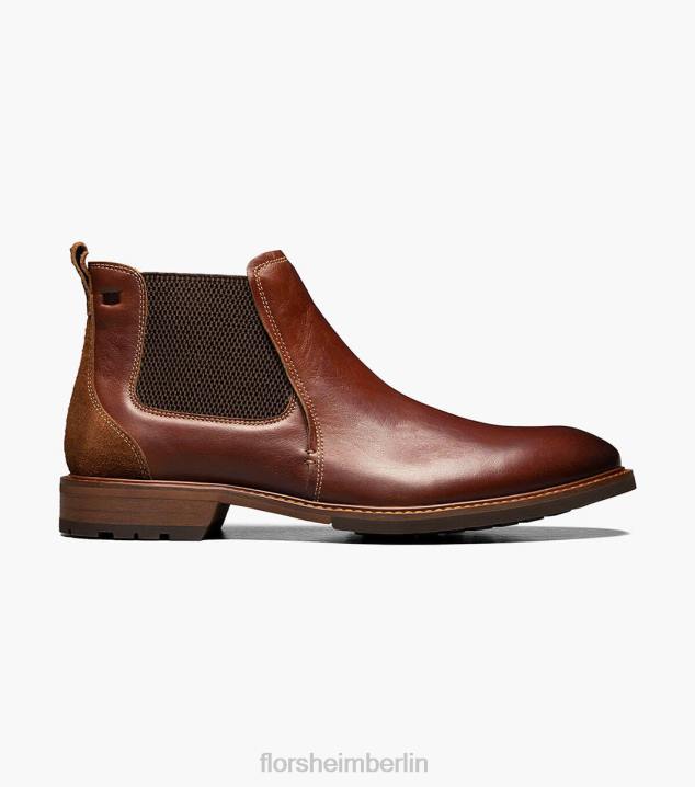 D280223 Kastanie Schuhwerk Männer Florsheim Lodge Gore-Stiefel mit schlichter Zehenpartie