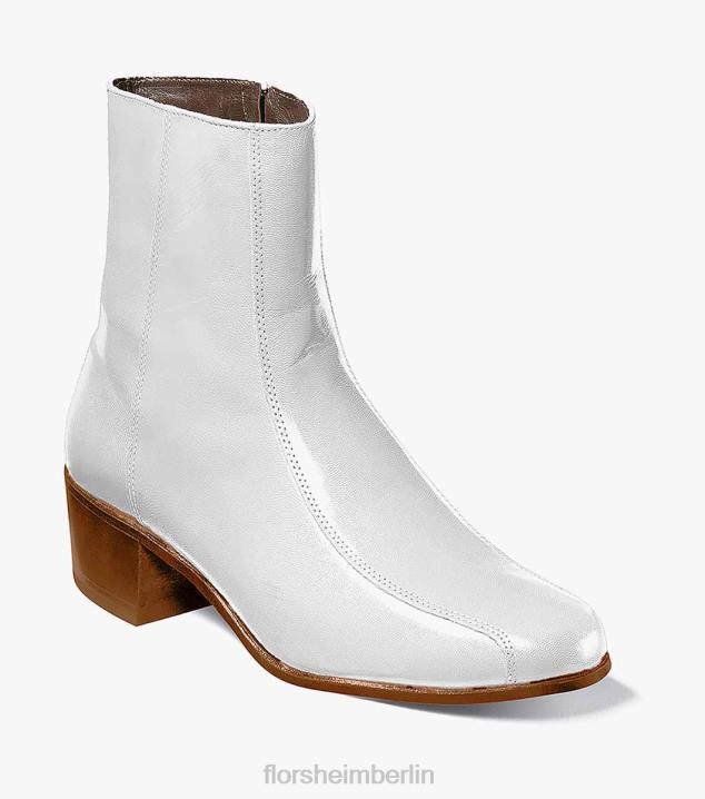 D280248 Weiss Schuhwerk Männer Florsheim Duke Bike Toe Reißverschlussstiefel
