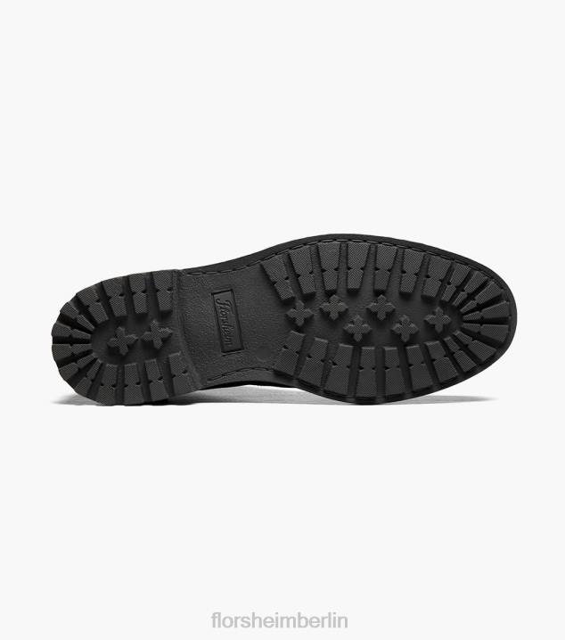 D280249 schwarzes Nubuk Schuhwerk Männer Florsheim Feld-Chukka-Stiefel mit schlichter Zehenpartie