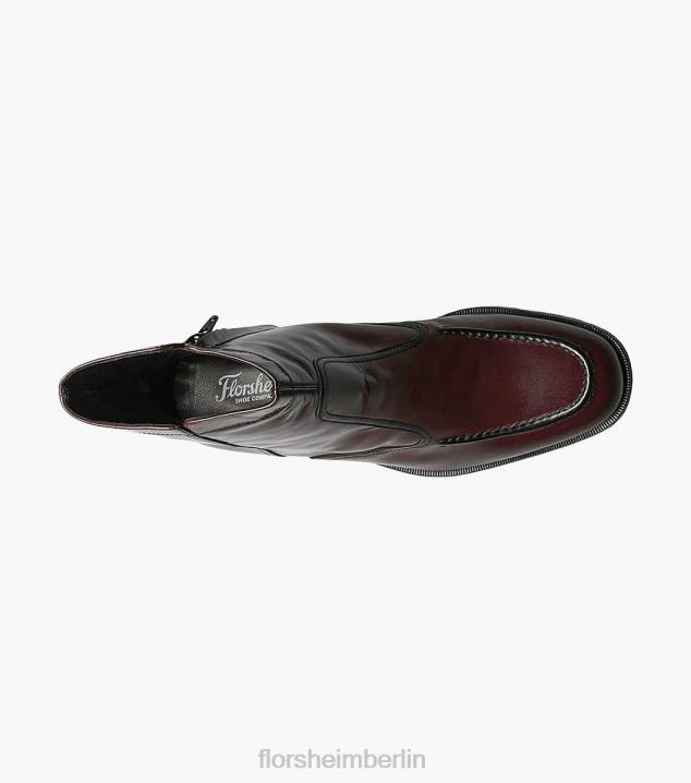 D280260 Schwarzkirsche Schuhwerk Männer Florsheim Essex Moc-Toe-Reißverschlussstiefel
