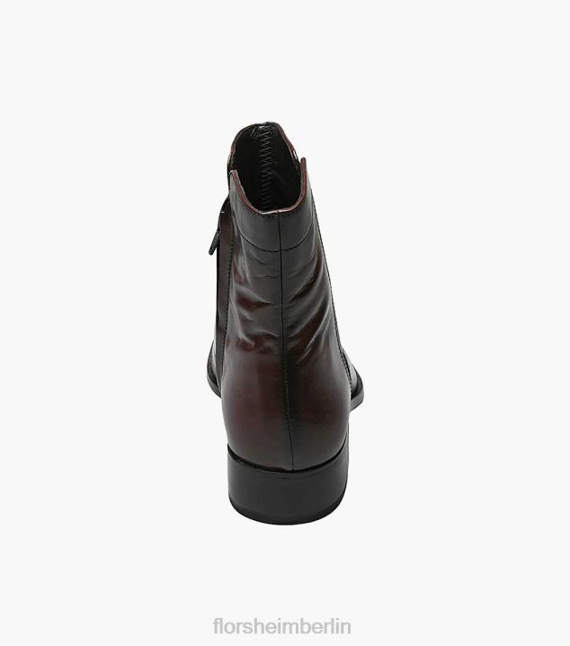 D280260 Schwarzkirsche Schuhwerk Männer Florsheim Essex Moc-Toe-Reißverschlussstiefel