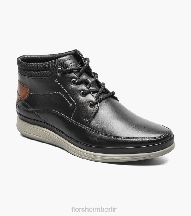 D280289 Schwarz Schuhwerk Männer Florsheim Saul Chukka-Stiefel mit schlichter Zehenpartie