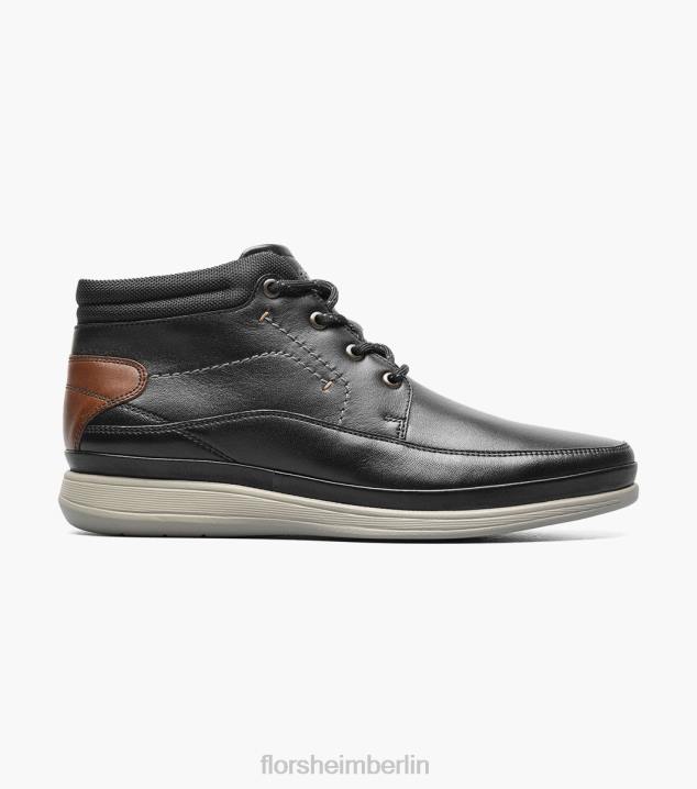 D280289 Schwarz Schuhwerk Männer Florsheim Saul Chukka-Stiefel mit schlichter Zehenpartie