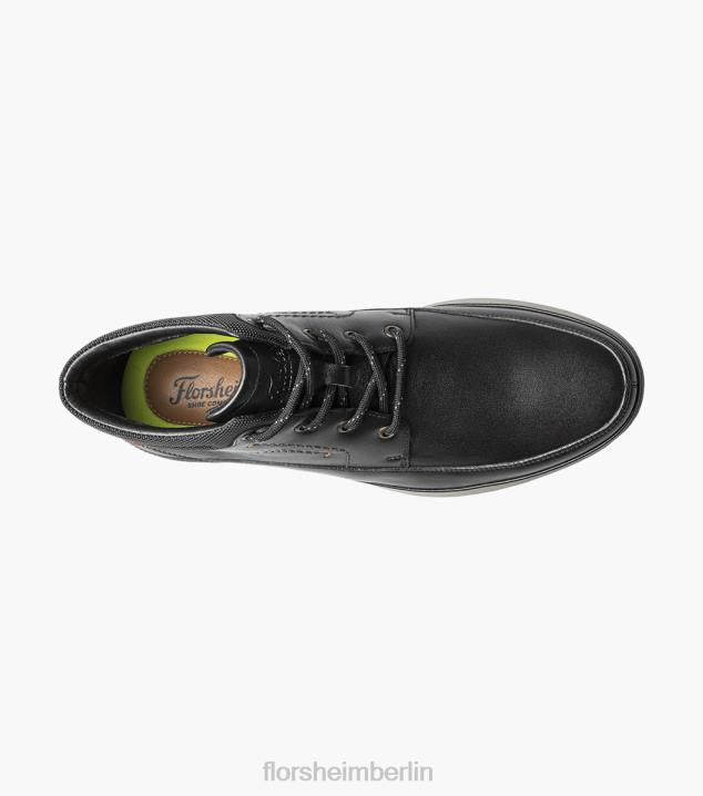 D280289 Schwarz Schuhwerk Männer Florsheim Saul Chukka-Stiefel mit schlichter Zehenpartie