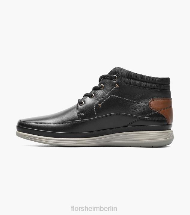 D280289 Schwarz Schuhwerk Männer Florsheim Saul Chukka-Stiefel mit schlichter Zehenpartie