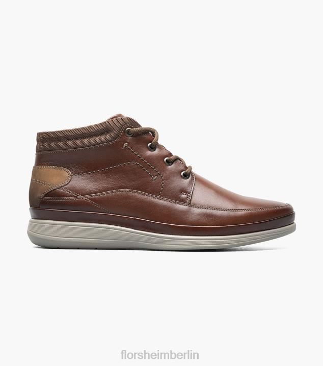 D280290 Cognac Schuhwerk Männer Florsheim Saul Chukka-Stiefel mit schlichter Zehenpartie