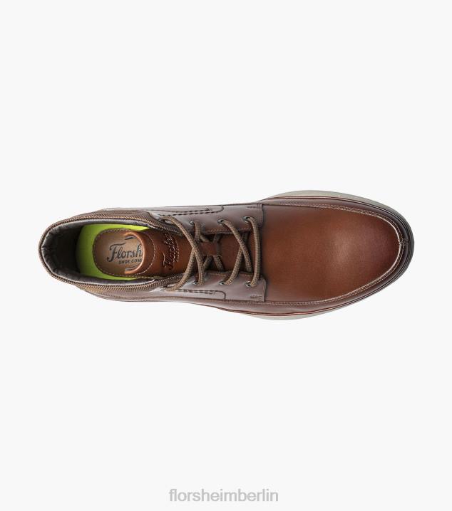 D280290 Cognac Schuhwerk Männer Florsheim Saul Chukka-Stiefel mit schlichter Zehenpartie