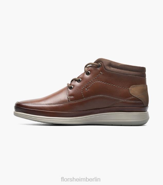 D280290 Cognac Schuhwerk Männer Florsheim Saul Chukka-Stiefel mit schlichter Zehenpartie