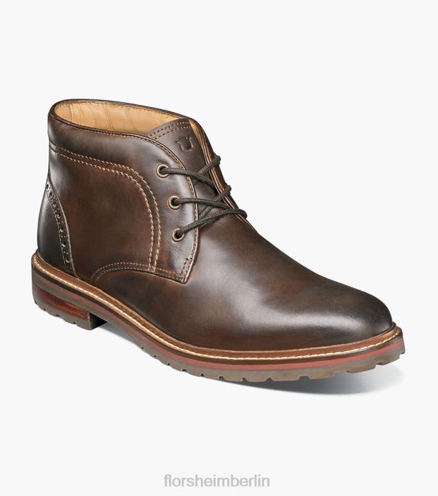 D280292 braunes Ch Schuhwerk Männer Florsheim Fenway Chukka-Stiefel mit schlichter Zehenpartie
