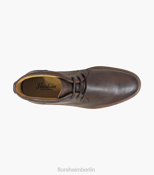 D280292 braunes Ch Schuhwerk Männer Florsheim Fenway Chukka-Stiefel mit schlichter Zehenpartie