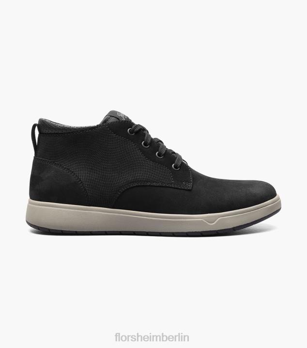 D28030 schwarzes Nubuk Schuhwerk Männer Florsheim Heist 2 Chukka-Stiefel mit schlichter Zehenpartie