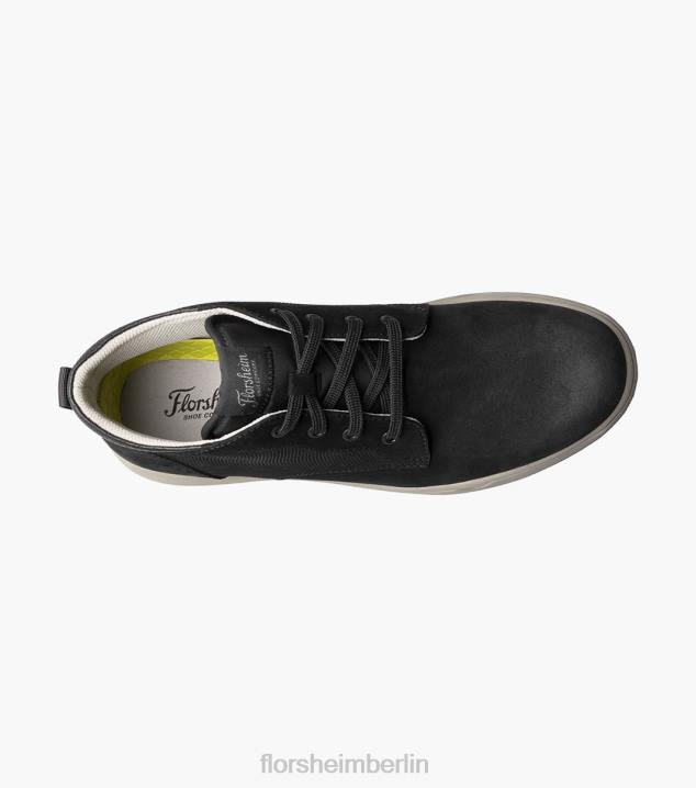 D28030 schwarzes Nubuk Schuhwerk Männer Florsheim Heist 2 Chukka-Stiefel mit schlichter Zehenpartie