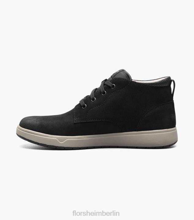 D28030 schwarzes Nubuk Schuhwerk Männer Florsheim Heist 2 Chukka-Stiefel mit schlichter Zehenpartie