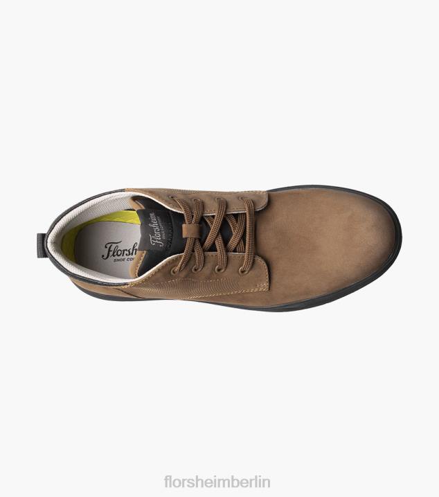 D28031 Mokka Schuhwerk Männer Florsheim Heist 2 Chukka-Stiefel mit schlichter Zehenpartie