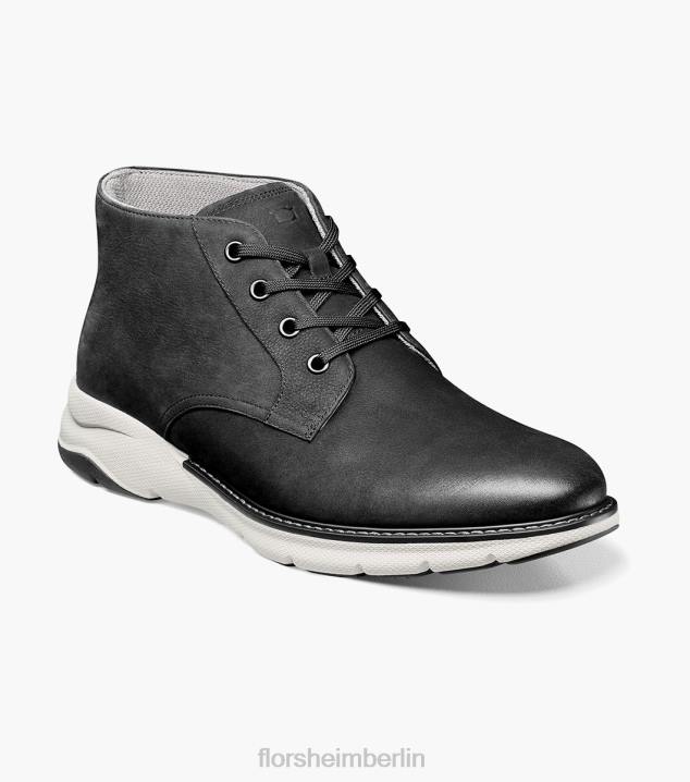 D28032 schwarzes Nubuk Schuhwerk Männer Florsheim Frenzi Chukka-Stiefel mit schlichter Zehenpartie