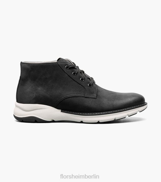D28032 schwarzes Nubuk Schuhwerk Männer Florsheim Frenzi Chukka-Stiefel mit schlichter Zehenpartie
